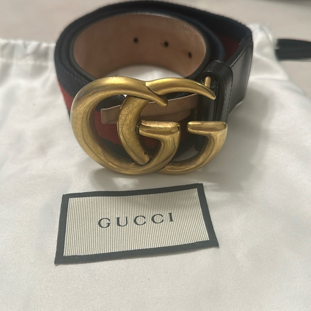 GUCCI Web Accent Canvas Belt size 85